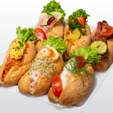 Baguette med assortert pålegg - fin baguette	