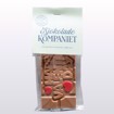 Bilde av Happy Valentine’s Day sjokoladeplate. En elegant sjokoladeplate laget av melkesjokolade og karamellsjokolade, preget med en romantisk hilsen, perfekt som gave til Valentinsdagen.