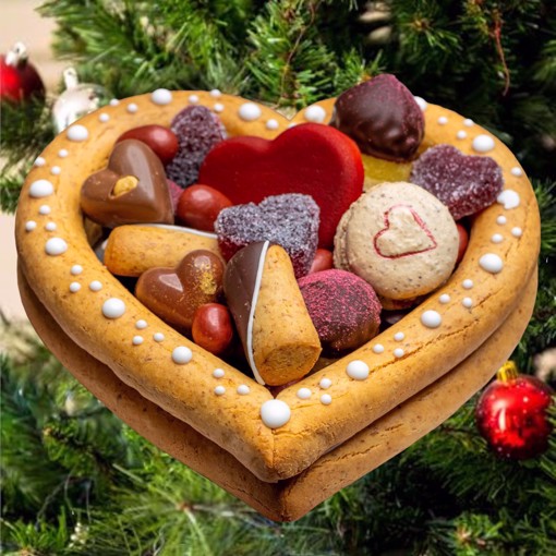 Bilde 2 av Kransekake Hjerte Lite – fylt med godsaker og perfekte til fest.