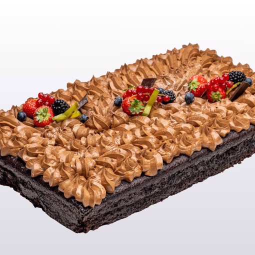 Bilde av Sjokoladekake 80 biter – en saftig sjokoladekake med rik sjokoladekrem.